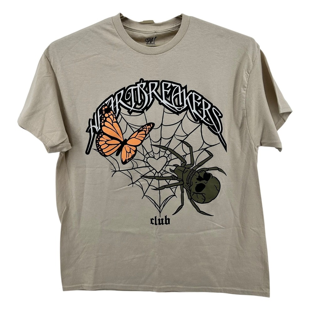 Heartbreakers Club Mens Size XL Sand Web Butterfly Spider Graphic T-Shirt NWT